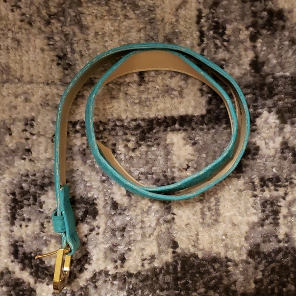 Vintage teal suede belt - Picture 2 of 6